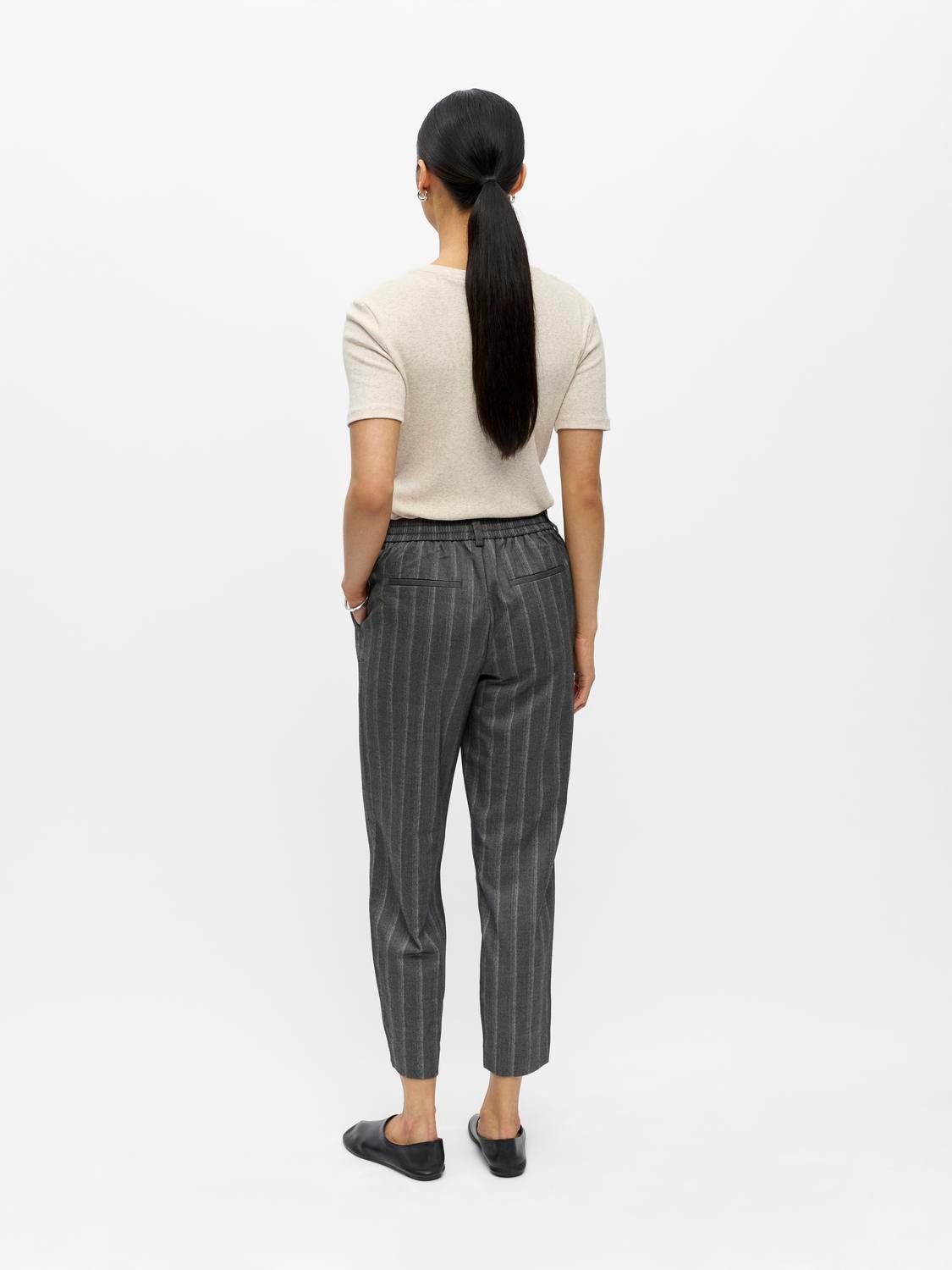 OBJLISA Trousers - Medium Grey Melange - VERO MODA & VILA Bergvik